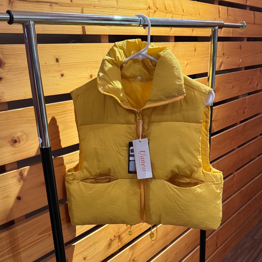Yellow Puffer Vest for Women